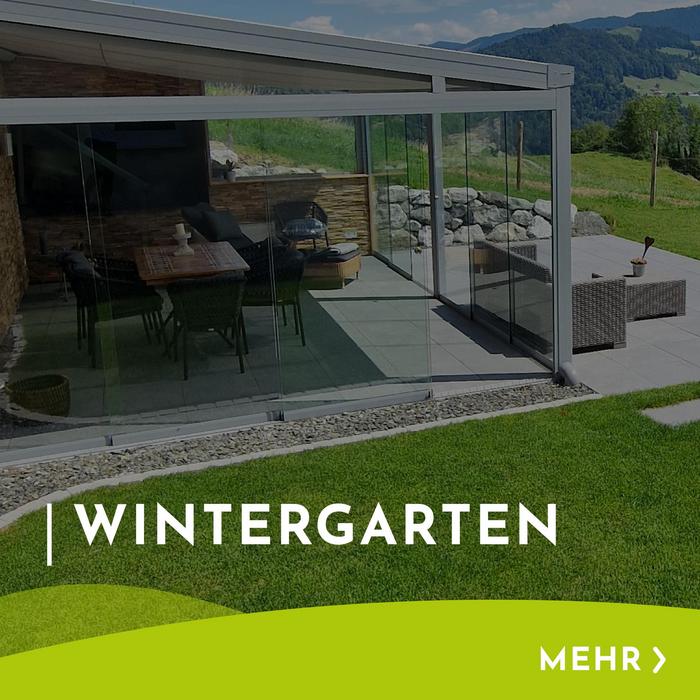 Menükachel mit Hinweis und Verlinkung zu Wintergärten