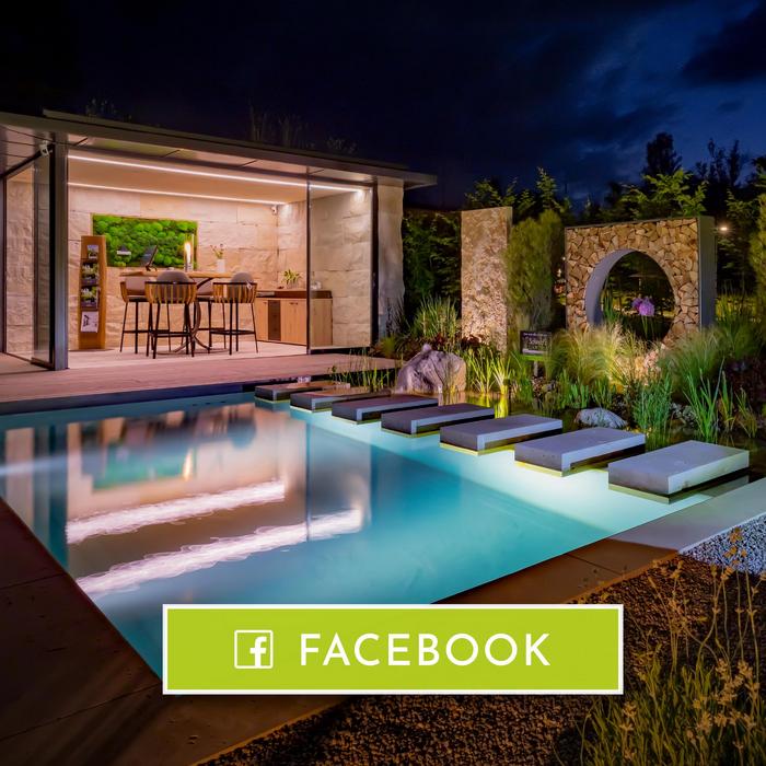 Verlinkung zu Facebookprofil mit Bild eines Naturpools