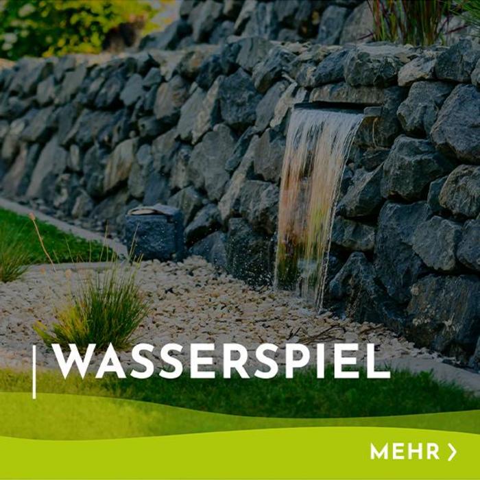 Menükachel mit Hinweis und Verlinkung zu Wasserspielen