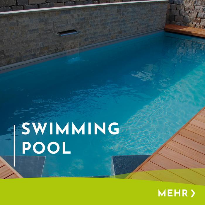 Menükachel mit Hinweis und Verlinkung zum Swimmingpool